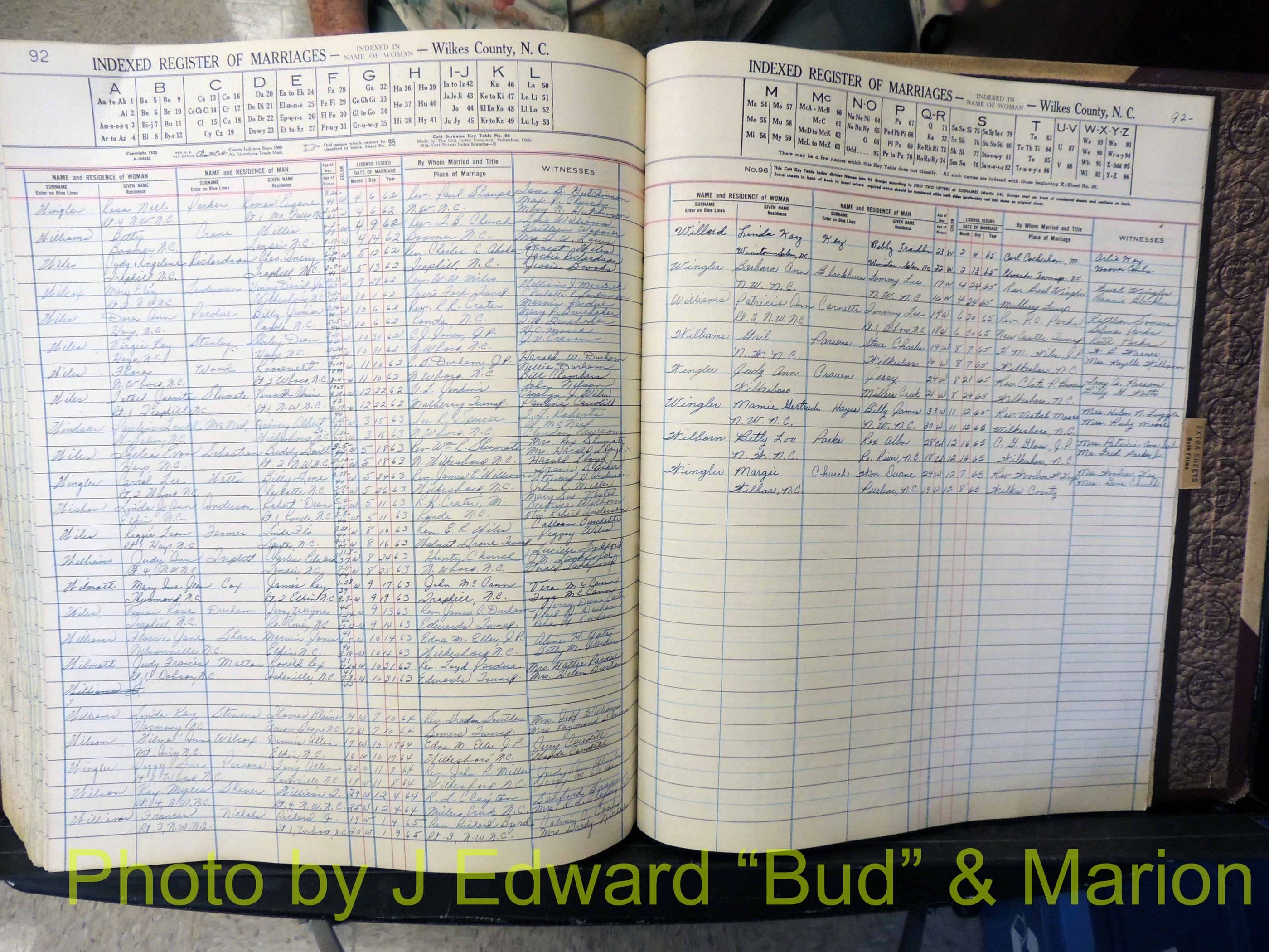 Wilkes Co, NC, Marriage Book 6, 1957-1965 (354).JPG