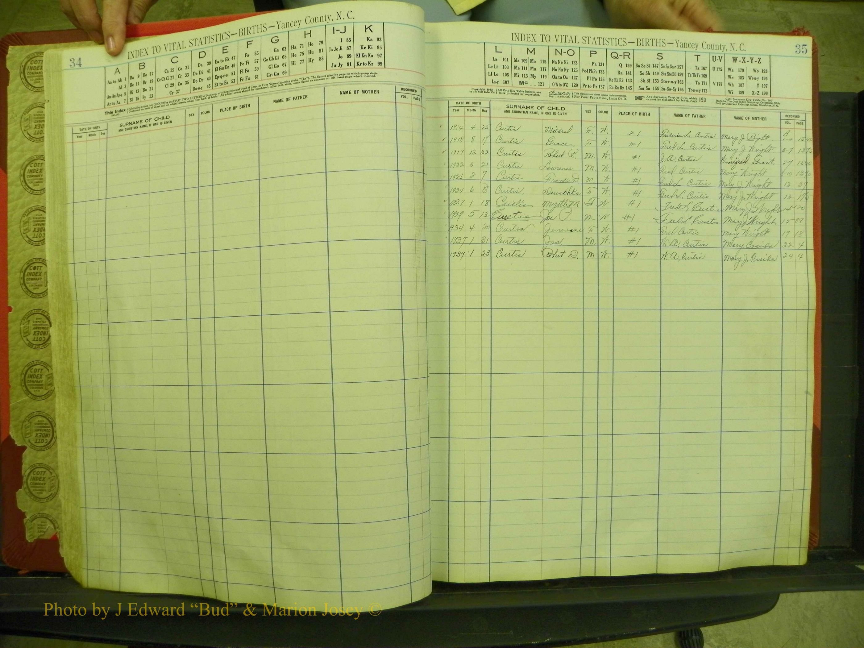 Yancey Births, 1913-1939, Index C, 34-35.JPG