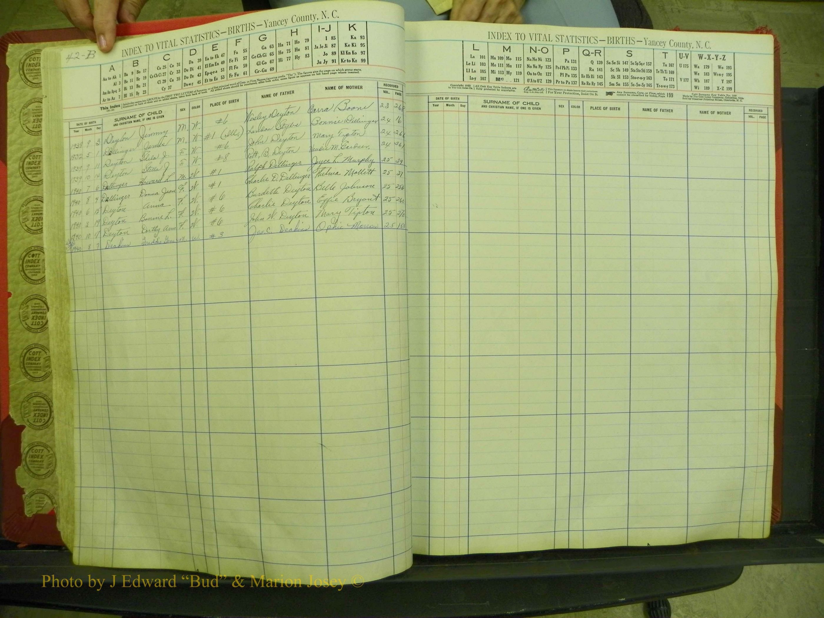 Yancey Births, 1913-1939, Index D, 42b.JPG