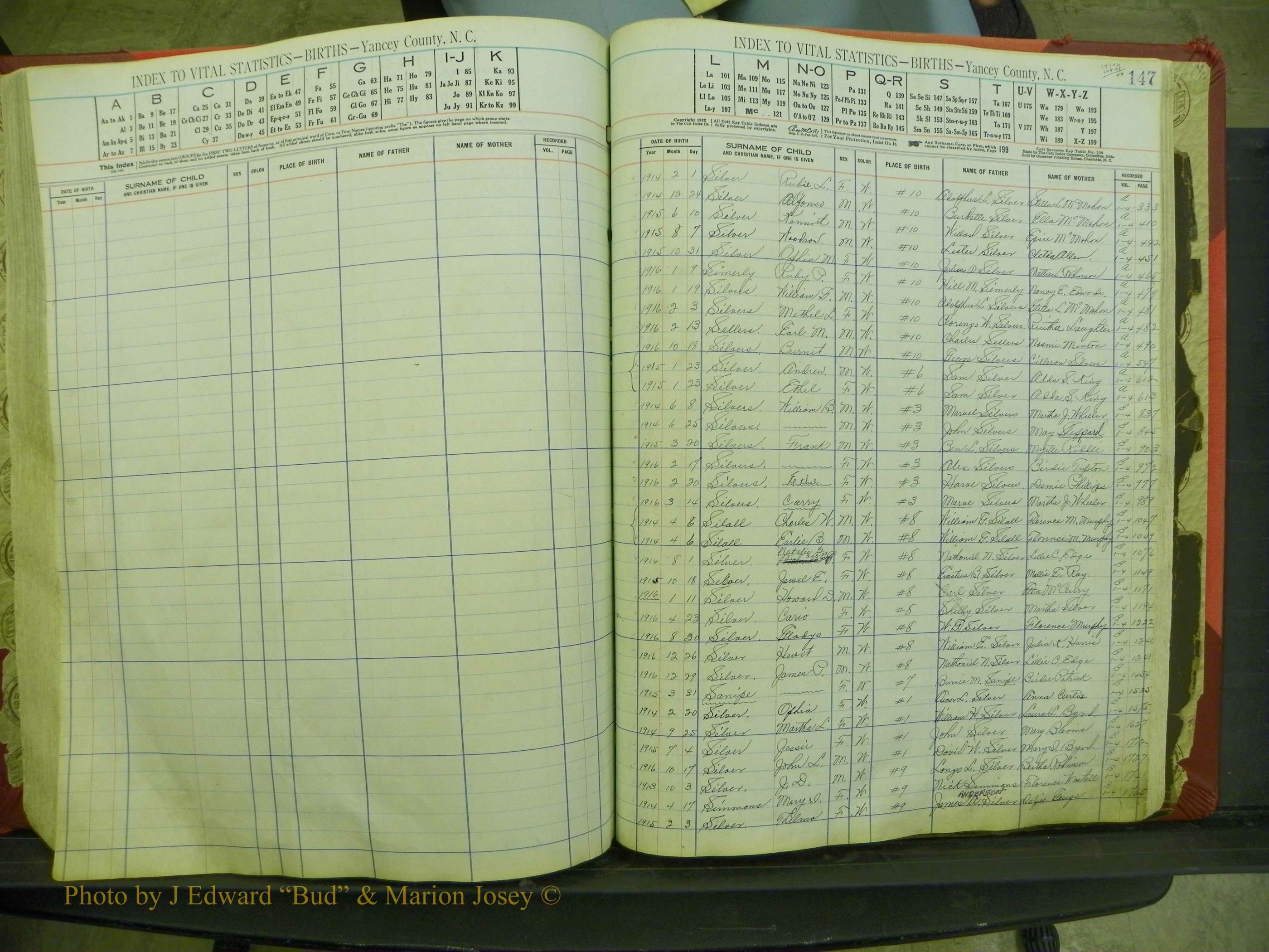 Yancey Births, 1913-1939, Index S, 147.JPG