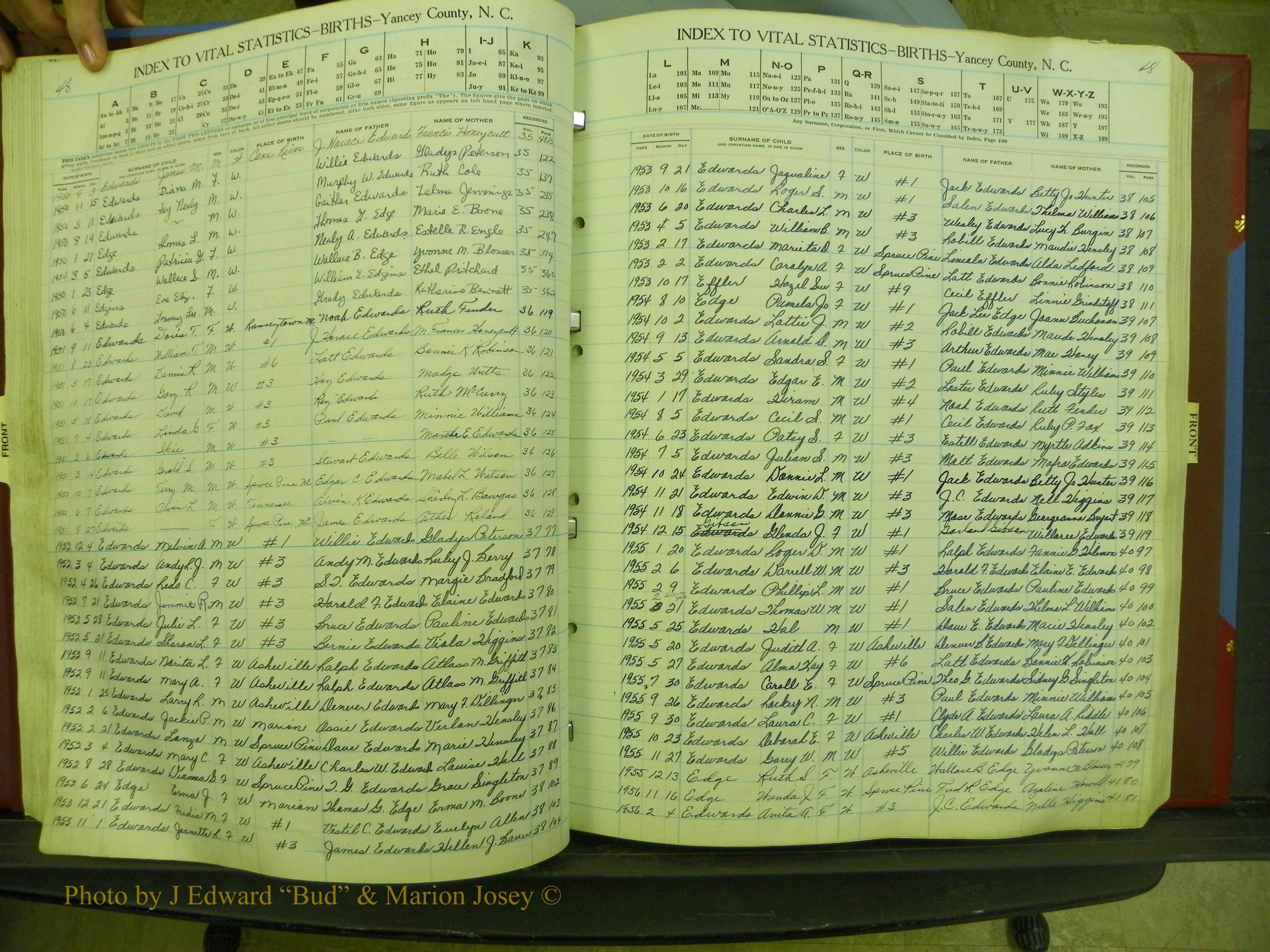 Yancey Births, 1940-1994, Index E, 48a.JPG