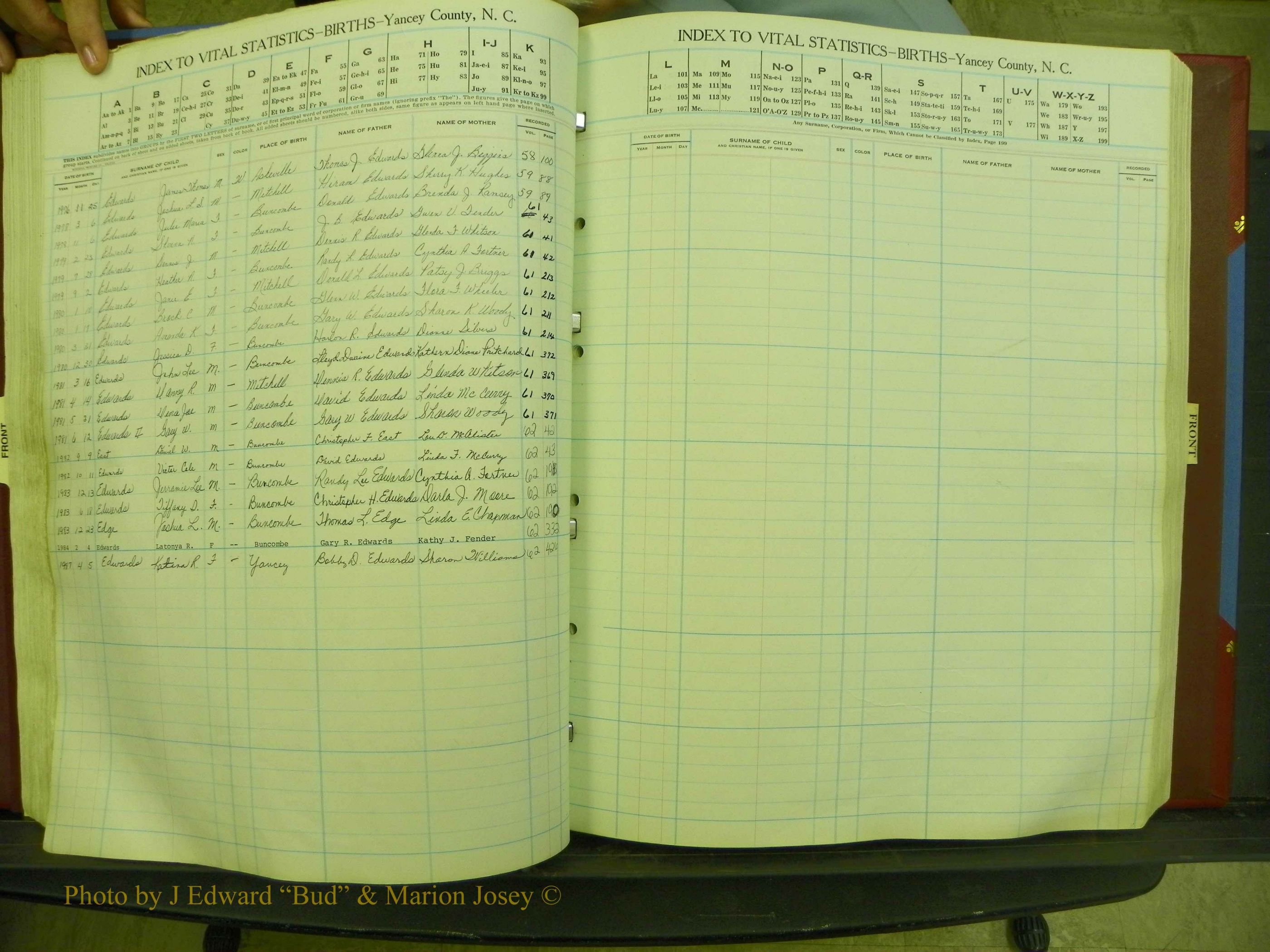 Yancey Births, 1940-1994, Index E, 48c.JPG