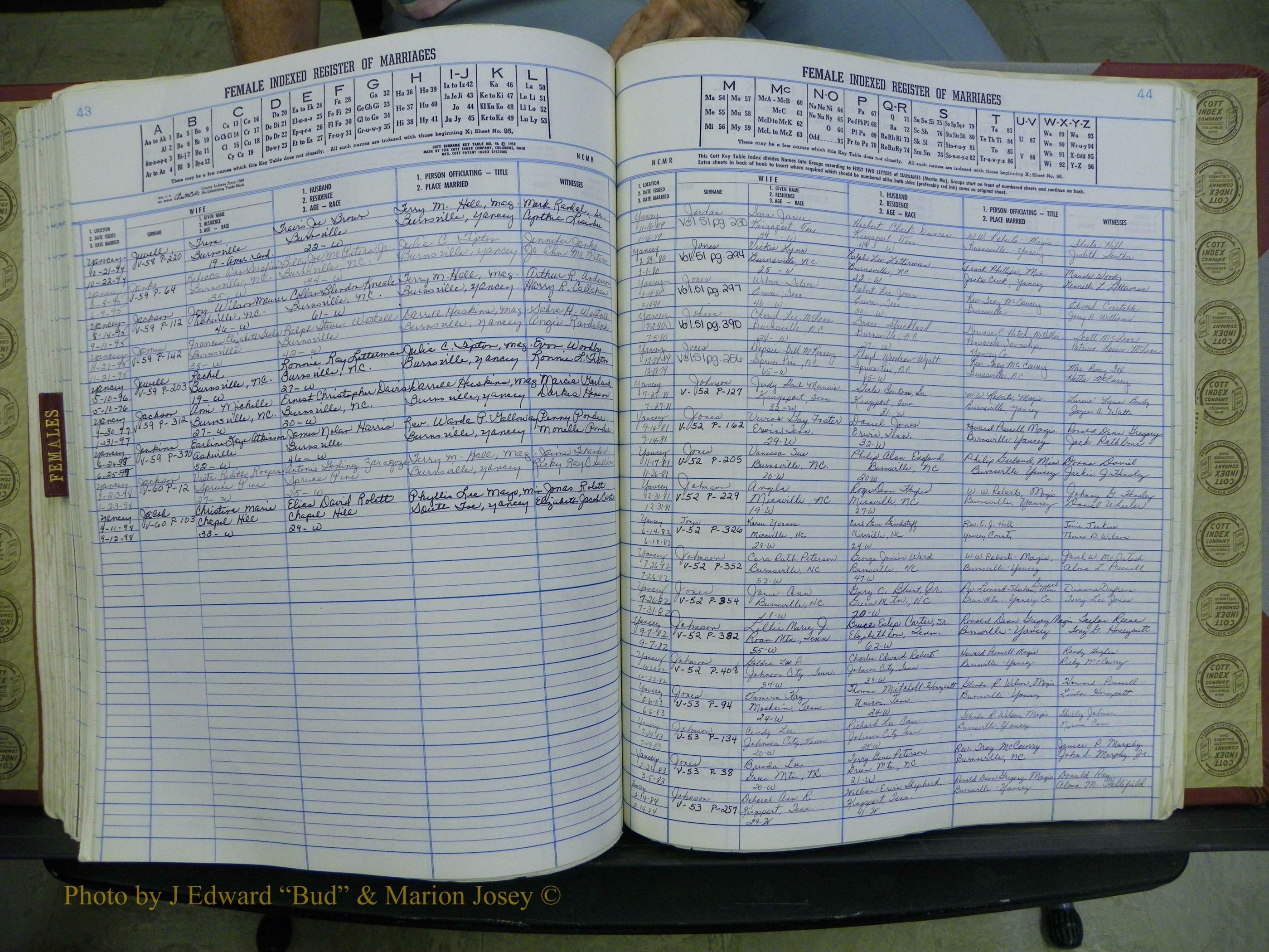 Yancey Co, NC Marriages, 1979-1999, A-Z (228).JPG