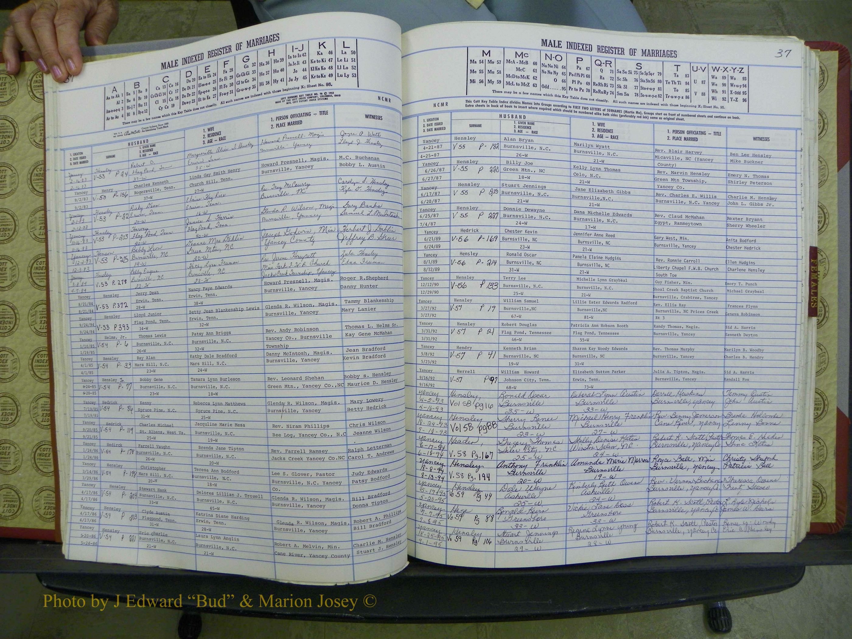 Yancey Co, NC Marriages, 1979-1999, A-Z (59).JPG